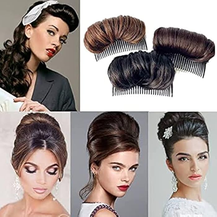 Charming Bump It Up Volume Inserts Sponge Hair Pad (Brown) - 3 Pieces - Image 1